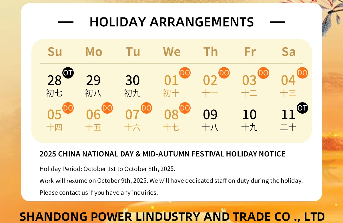 Paunawa sa Holiday: Ang pambansang holiday ng China (Oktubre 1 - Oktubre 8, 2025)