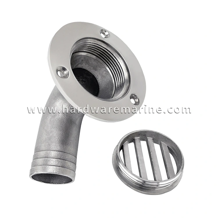 316 hindi kinakalawang na asero 90 degree na naaalis na marine deck drain scupper