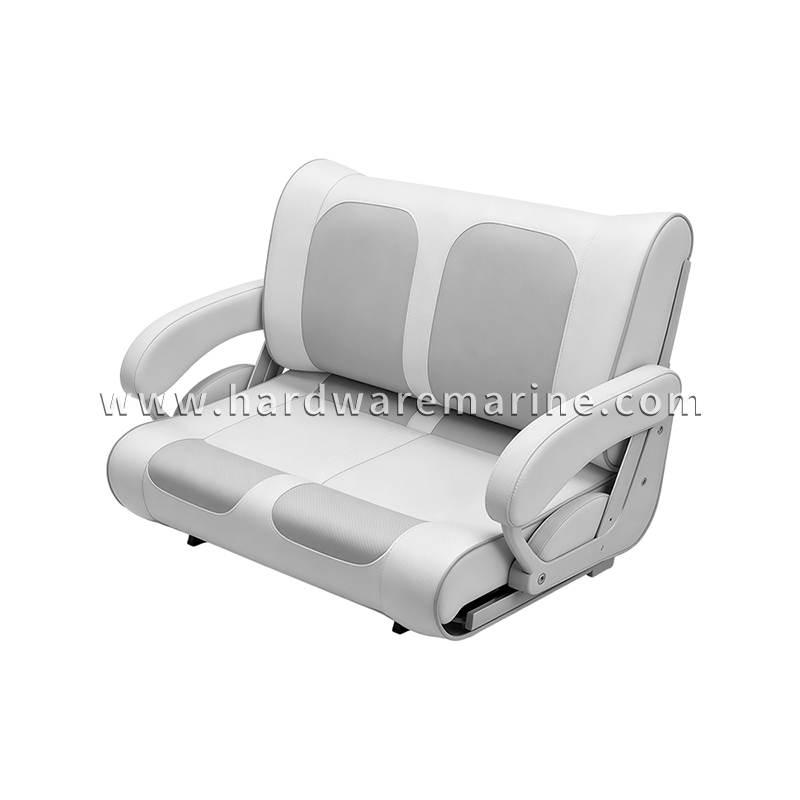 Deluxe 2-Seat Marine Helm Bench Seat na may Flip-Up Armrests