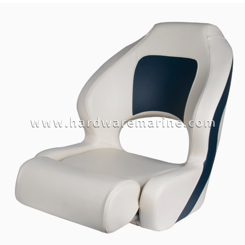 Deluxe Flip-Up Marine Seat (Beige at Blue)