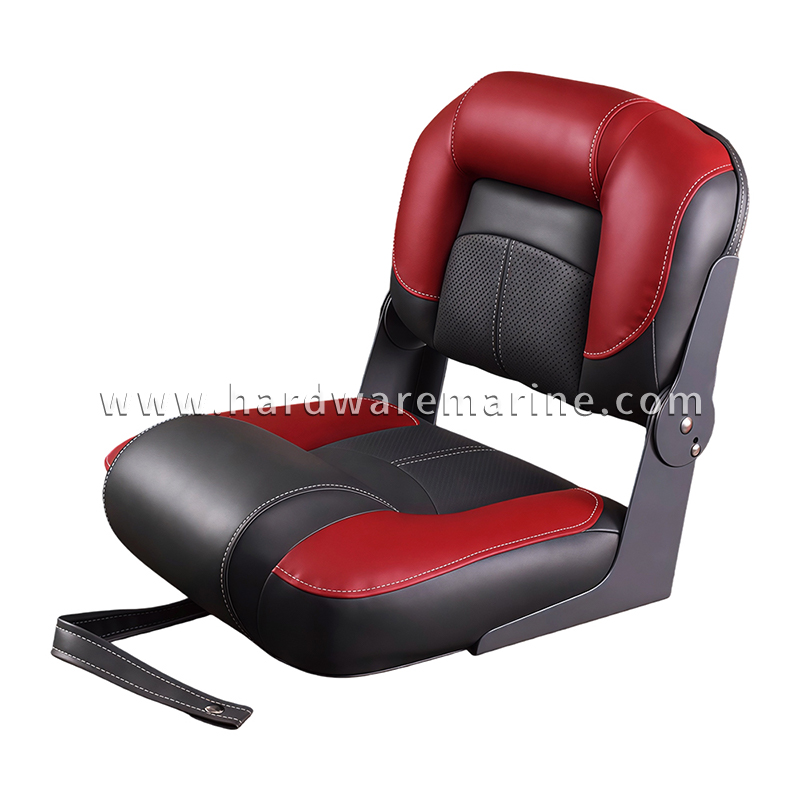 Deluxe Heavy-Duty Folding Marine Boat Seat na may Tie-Down Strap